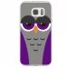 TPU0GALS7CHOUETTE6 - Coque souple pour Samsung Galaxy S7 SM-G930 avec impression Motifs chouette endormie mauve et grise