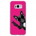TPU0GALS8CHIENVFUSHIA - Coque souple pour Samsung Galaxy S8 avec impression Motifs chien à lunettes sur fond fushia