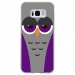 TPU0GALS8CHOUETTE6 - Coque souple pour Samsung Galaxy S8 avec impression Motifs chouette endormie mauve et grise