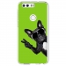 TPU0HONOR8PROCHIENVVERT - Coque souple pour Honor Honor 8 Pro avec impression Motifs chien à lunettes sur fond vert