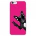 TPU0IPHONE7CHIENVFUSHIA - Coque souple pour Apple iPhone 7 avec impression Motifs chien à lunettes sur fond fushia