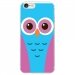 TPU0IPHONE7CHOUETTE3 - Coque souple pour Apple iPhone 7 avec impression Motifs chouette bleue et rose