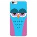 TPU0IPHONE7CHOUETTE4 - Coque souple pour Apple iPhone 7 avec impression Motifs chouette endormie bleue et rose