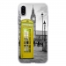 TPU0IPHONEXCABINEUKJAUNE - Coque souple pour Apple iPhone X avec impression Motifs cabine téléphonique UK jaune