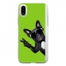 TPU0IPHONEXCHIENVVERT - Coque souple pour Apple iPhone X avec impression Motifs chien à lunettes sur fond vert