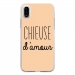 TPU0IPHONEXCHIEUSEBEIGE - Coque souple pour Apple iPhone X avec impression Motifs Chieuse d'Amour beige