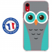 TPU0IPXRCHOUETTE1 - Coque souple pour Apple iPhone XR avec impression Motifs chouette bleue et grise