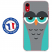 TPU0IPXRCHOUETTE2 - Coque souple pour Apple iPhone XR avec impression Motifs chouette endormie bleue et grise