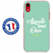 TPU0IPXRDIEUTURQUOISE - Coque souple pour Apple iPhone XR avec impression Motifs Appelle moi Dieu turquoise