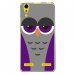 TPU0LK3CHOUETTE6 - Coque souple pour Lenovo K3 avec impression Motifs chouette endormie mauve et grise