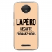 TPU0MOTOCPLUSAPEROBEIGE - Coque souple pour Motorola Moto C Plus avec impression Motifs l'apéro recrute beige
