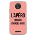 TPU0MOTOCPLUSAPEROROSE - Coque souple pour Motorola Moto C Plus avec impression Motifs l'apéro recrute rose