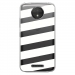 TPU0MOTOCPLUSBANDESBLANCHES - Coque souple pour Motorola Moto C Plus avec impression Motifs bandes blanches