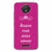 TPU0MOTOCPLUSBOUDERFUSHIA - Coque souple pour Motorola Moto C Plus avec impression Motifs Bouder pour mieux Régner fushia