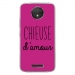 TPU0MOTOCPLUSCHIEUSEFUSHIA - Coque souple pour Motorola Moto C Plus avec impression Motifs Chieuse d'Amour fushia