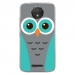 TPU0MOTOCPLUSCHOUETTE1 - Coque souple pour Motorola Moto C Plus avec impression Motifs chouette bleue et grise