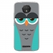 TPU0MOTOCPLUSCHOUETTE2 - Coque souple pour Motorola Moto C Plus avec impression Motifs chouette endormie bleue et grise