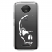 TPU0MOTOCPLUSCRANE - Coque souple pour Motorola Moto C Plus avec impression Motifs crâne blanc