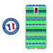 TPU0NOKIA31AZTEQUEBLEUVER - Coque souple pour Nokia 3-1 avec impression Motifs aztèque bleu et vert