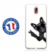 TPU0NOKIA31CHIENVBLANC - Coque souple pour Nokia 3-1 avec impression Motifs chien à lunettes sur fond blanc