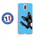 TPU0NOKIA31CHIENVBLEU - Coque souple pour Nokia 3-1 avec impression Motifs chien à lunettes sur fond bleu