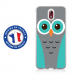 TPU0NOKIA31CHOUETTE1 - Coque souple pour Nokia 3-1 avec impression Motifs chouette bleue et grise