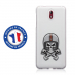 TPU0NOKIA31SKULLCASQUE - Coque souple pour Nokia 3-1 avec impression Motifs tête de mort avec un casque de moto
