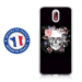 TPU0NOKIA31SKULLFLOWER - Coque souple pour Nokia 3-1 avec impression Motifs skull fleuri