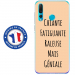 TPU0PSMART19GENIALEBEIGE - Coque souple pour Huawei P Smart (2019) avec impression Motifs Chiante mais Géniale beige