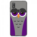 TPU0VIEW2CHOUETTE6 - Coque souple pour Wiko View 2 avec impression Motifs chouette endormie mauve et grise