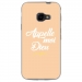 TPU0XCOVER4DIEUBEIGE - Coque souple pour Samsung Galaxy XCover 4 avec impression Motifs Appelle moi Dieu beige