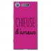 TPU0XPERIAXZ1CHIEUSEFUSHIA - Coque souple pour Sony Xperia XZ1 avec impression Motifs Chieuse d'Amour fushia
