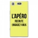 TPU0XZ1COMPAPEROJAUNE - Coque souple pour Sony Xperia XZ1 Compact avec impression Motifs l'apéro recrute jaune