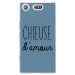 TPU0XZ1COMPCHIEUSEBLEU - Coque souple pour Sony Xperia XZ1 Compact avec impression Motifs Chieuse d'Amour bleu