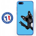 TPU0Y52018CHIENVBLEU - Coque souple pour Huawei Y5 (2018) avec impression Motifs chien à lunettes sur fond bleu