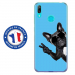 TPU0Y62019CHIENVBLEU - Coque souple pour Huawei Y6 (2019) avec impression Motifs chien à lunettes sur fond bleu