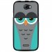 TPU1BARRYCHOUETTE2 - Coque souple pour Wiko Barry avec impression Motifs chouette endormie bleue et grise