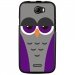 TPU1BARRYCHOUETTE6 - Coque souple pour Wiko Barry avec impression Motifs chouette endormie mauve et grise