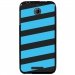 TPU1DES510BANDESBLEUES - Coque souple pour HTC Desire 510 avec impression Motifs bandes bleues