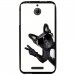 TPU1DES510CHIENVBLANC - Coque souple pour HTC Desire 510 avec impression Motifs chien à lunettes sur fond blanc