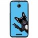 TPU1DES510CHIENVBLEU - Coque souple pour HTC Desire 510 avec impression Motifs chien à lunettes sur fond bleu