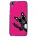 TPU1DES626CHIENVFUSHIA - Coque souple pour HTC Desire 626 avec impression Motifs chien à lunettes sur fond fushia
