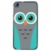TPU1DES626CHOUETTE1 - Coque souple pour HTC Desire 626 avec impression Motifs chouette bleue et grise