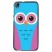 TPU1DES626CHOUETTE3 - Coque souple pour HTC Desire 626 avec impression Motifs chouette bleue et rose