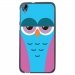 TPU1DES626CHOUETTE4 - Coque souple pour HTC Desire 626 avec impression Motifs chouette endormie bleue et rose