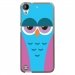 TPU1DES630CHOUETTE4 - Coque souple pour HTC Desire 630 avec impression Motifs chouette endormie bleue et rose