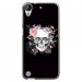 TPU1DES630SKULLFLOWER - Coque souple pour HTC Desire 630 avec impression Motifs skull fleuri