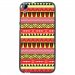 TPU1DES820AZTEQUEJAUNEROUGE - Coque Souple en gel noir pour HTC Desire 820 avec impression Motifs aztèque jaune et rouge