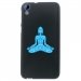 TPU1DES820BOUDDHABLEU - Coque Souple en gel noir pour HTC Desire 820 avec impression Motifs bouddha bleu