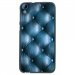 TPU1DES820CAPITONBLEU - Coque Souple en gel noir pour HTC Desire 820 avec impression Motifs effet capitonné bleu